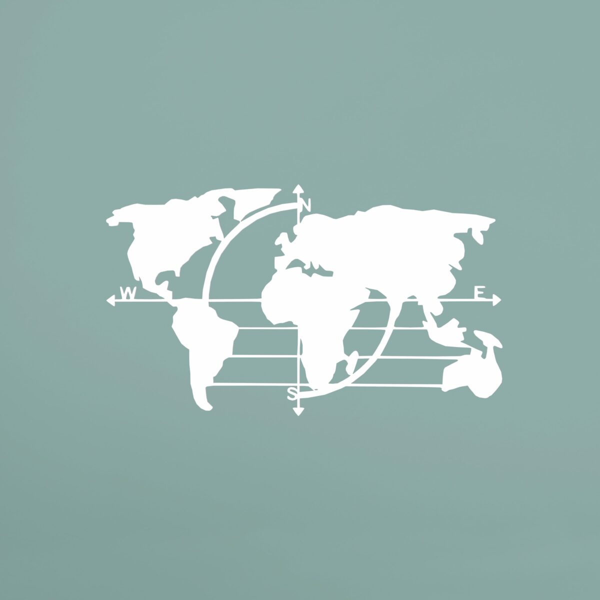 Mapa świata kompas - Dekoracje ścienne - Obraz metalowy - Dekoracje metalowe - Abiel - Akcesoria metalowe do Salonu - Dekoracje wycinane laserowo