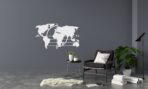 Mapa świata kompas - Dekoracje ścienne - Obraz metalowy - Dekoracje metalowe - Abiel - Akcesoria metalowe do Salonu - Dekoracje wycinane laserowo