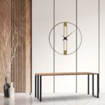 Nihal - Stół- Dębowy blat - Jadalnia - Metalowe Dekoracje - Abiel - Akcesoria metalowe do Salonu - Meble Metalowe Loft