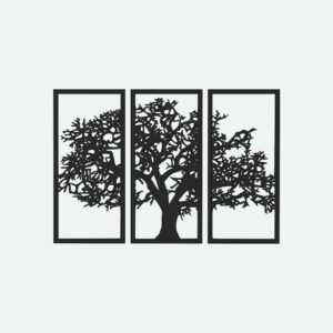 Drzewo - Dekoracje ścienne - Obraz metalowy - Dekoracje metalowe - Abiel - Akcesoria metalowe do Salonu - Dekoracje wycinane laserowo