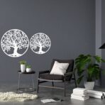 Drzewo - Dekoracje ścienne - Obraz metalowy - Dekoracje metalowe - Abiel - Akcesoria metalowe do Salonu - Dekoracje wycinane laserowo