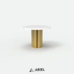 Fawaris - Stół do jadalni- Glamour -Dębowy blat - Metalowe Dekoracje - Abiel - Akcesoria metalowe do salonu - Meble Loft