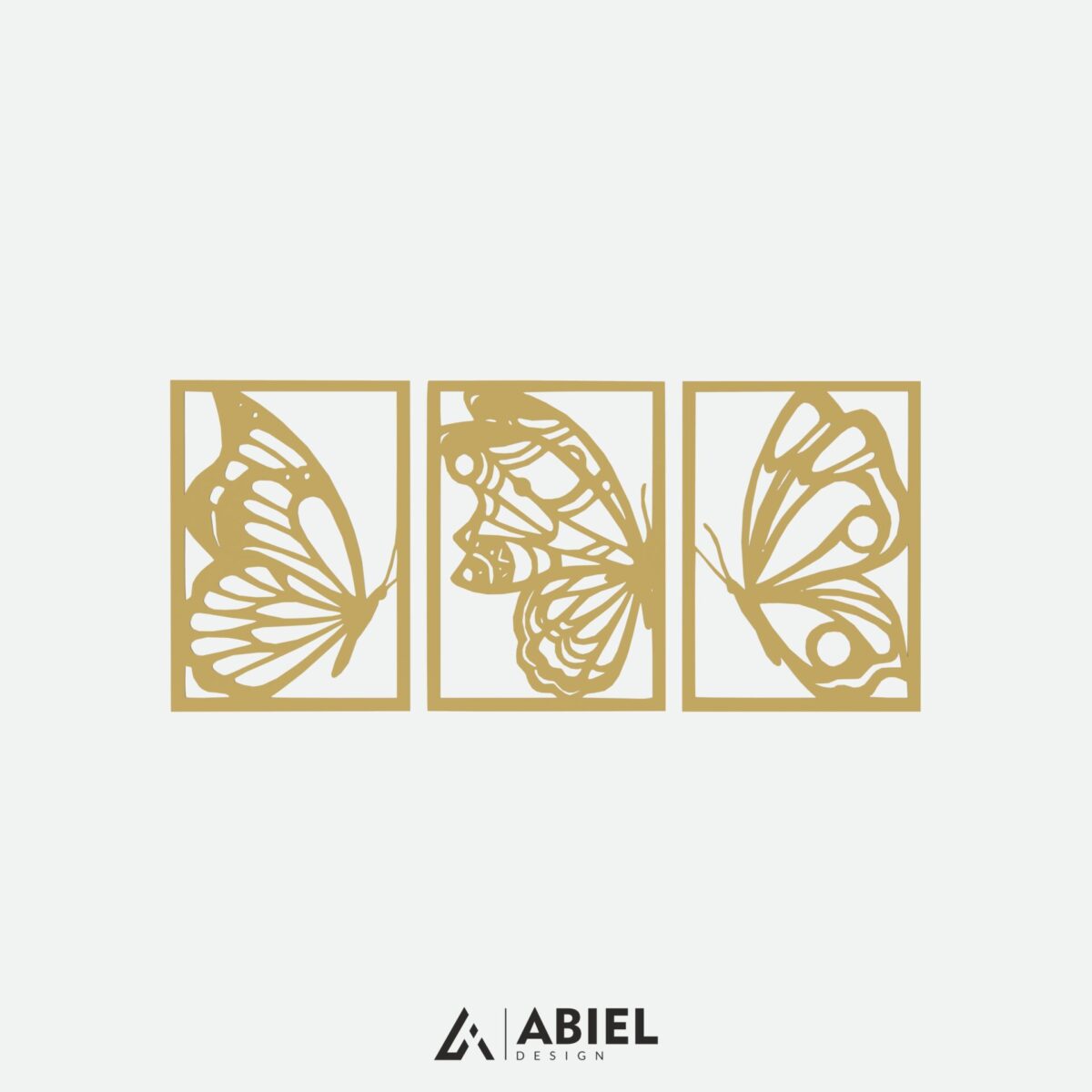 Motyl - Tryptyk - Dekoracje ścienne - Obraz metalowy - Dekoracje metalowe - Abiel - Akcesoria metalowe do wnętrz - Dekoracje wycinane laserowo