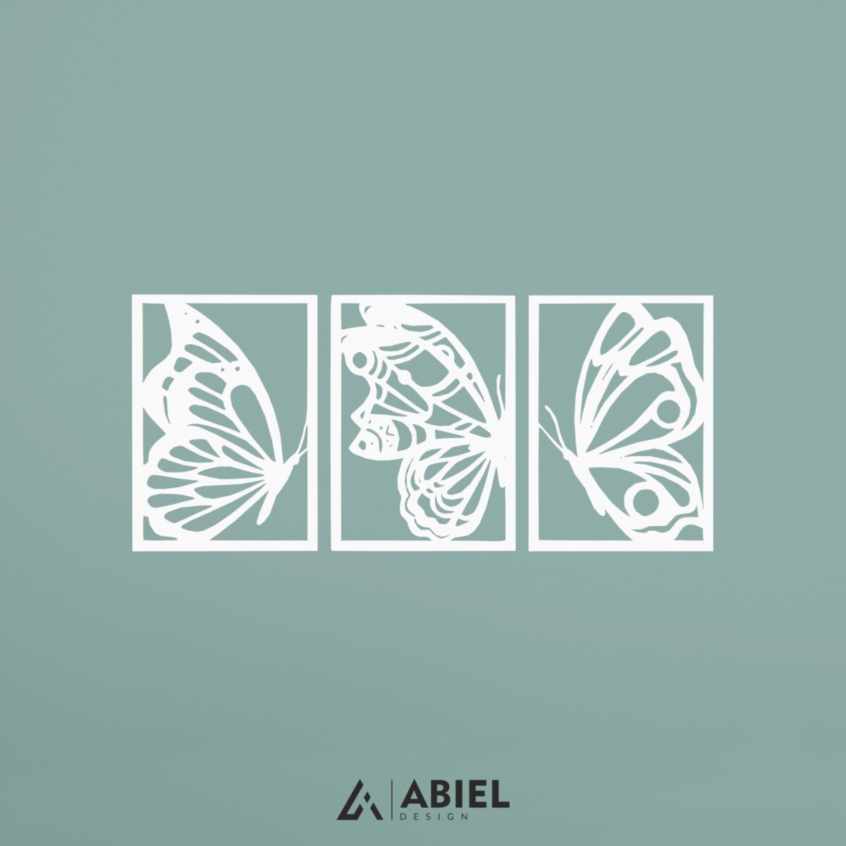 Motyl - Tryptyk - Dekoracje ścienne - Obraz metalowy - Dekoracje metalowe - Abiel - Akcesoria metalowe do wnętrz - Dekoracje wycinane laserowo