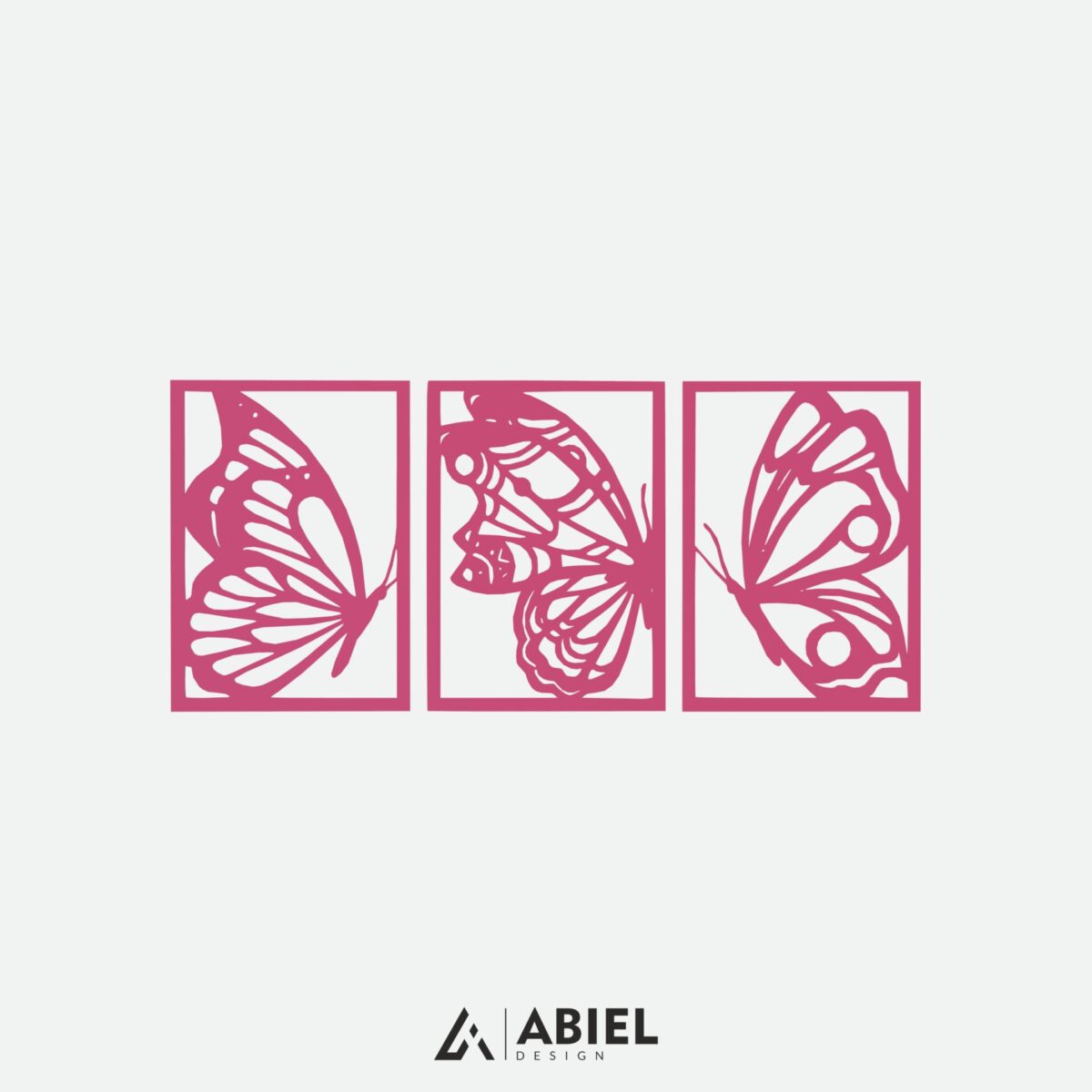 Motyl - Tryptyk - Dekoracje ścienne - Obraz metalowy - Dekoracje metalowe - Abiel - Akcesoria metalowe do wnętrz - Dekoracje wycinane laserowo