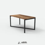 Octans - Stół do jadalni- Dębowy blat - Metalowe Dekoracje - Abiel - Akcesoria metalowe do Salonu - Meble Loft