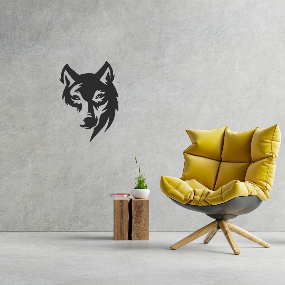 Wilk - Dekoracje ścienne - Obraz metalowy - Dekoracje metalowe - Abiel - Akcesoria metalowe do wnętrz - Dekoracje wycinane laserowo