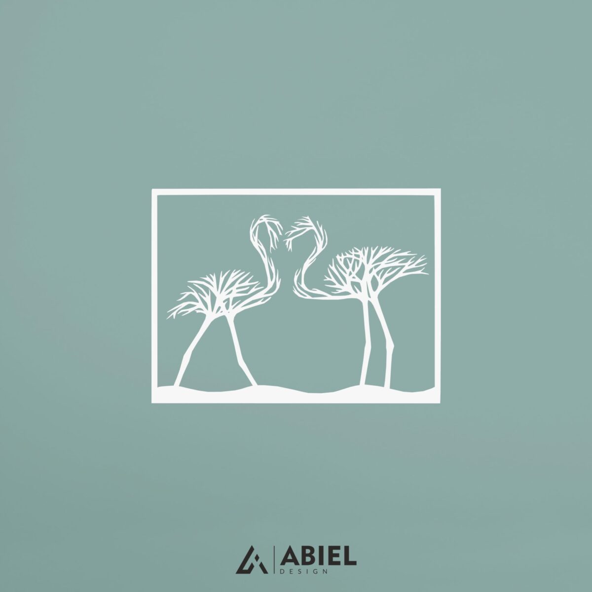 Zakochane flamingi -Dekoracje ścienne - Obraz metalowy - Dekoracje metalowe - Abiel - Akcesoria metalowe do wnętrz - Dekoracje wycinane laserowo